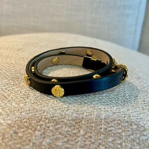 Rustic Cuff Macy Black and Gold Double Wrap Bracelet